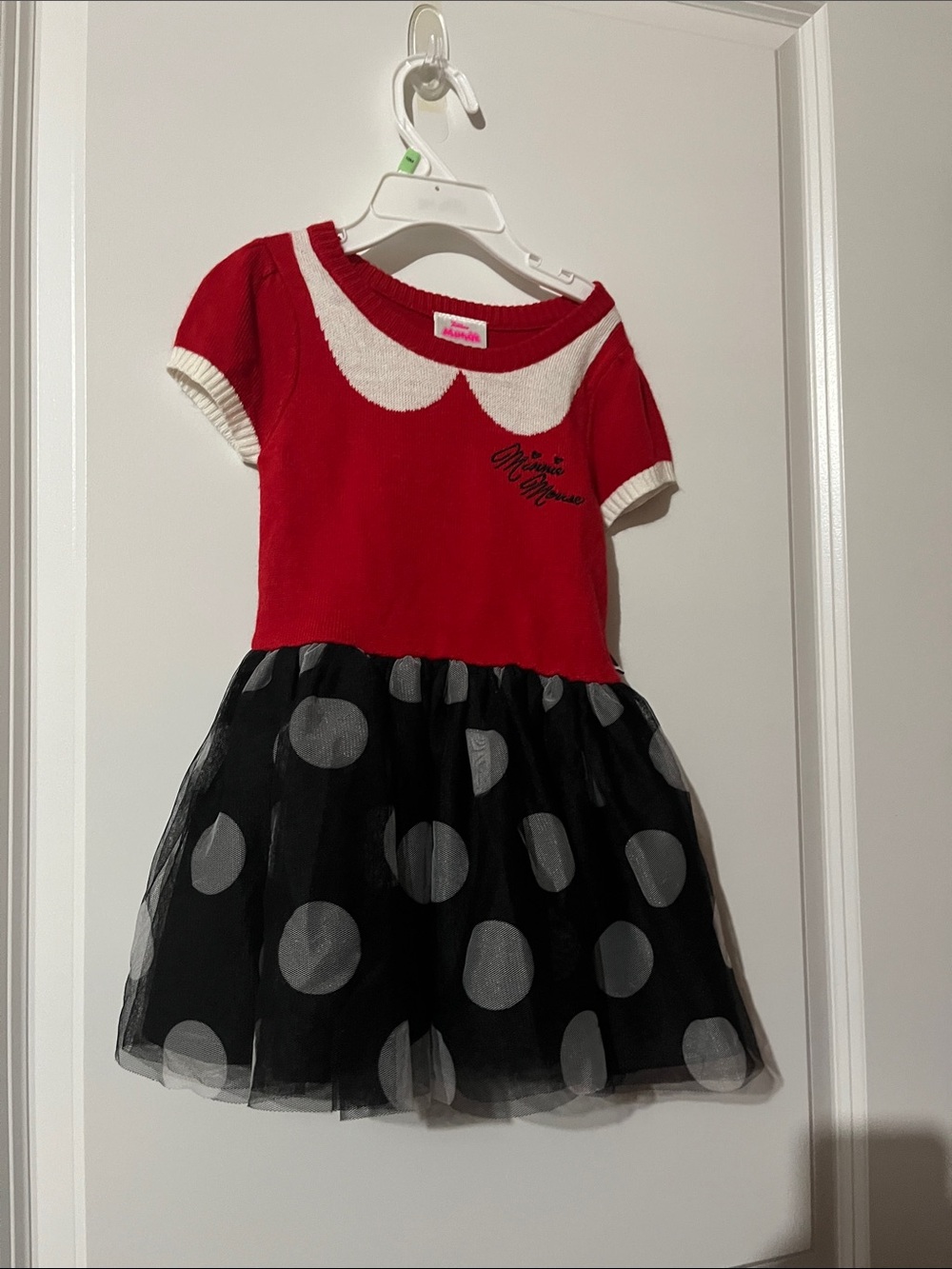 Disney Red & Black Polka Dot Knit Tulle Dress